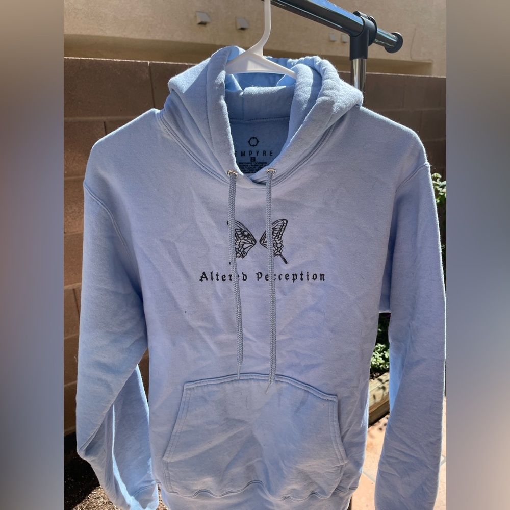 Altered perception light blue  hoodie